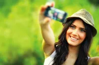 Selfie taking a girl