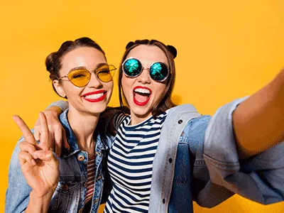 Two girlfriends selfie